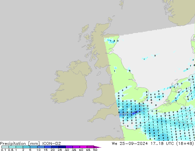 Yağış ICON-D2 Çar 25.09.2024 18 UTC