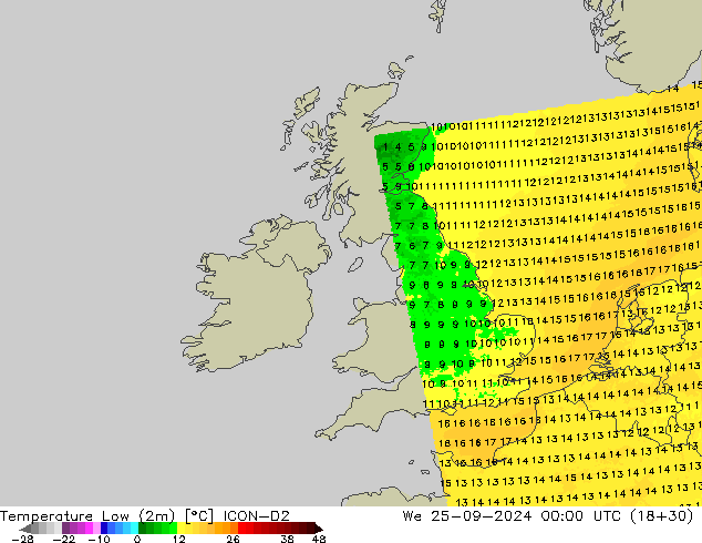 Min.  (2m) ICON-D2  25.09.2024 00 UTC