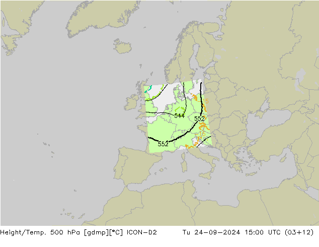 Height/Temp. 500 hPa ICON-D2 Tu 24.09.2024 15 UTC