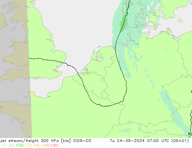 Straalstroom ICON-D2 di 24.09.2024 07 UTC