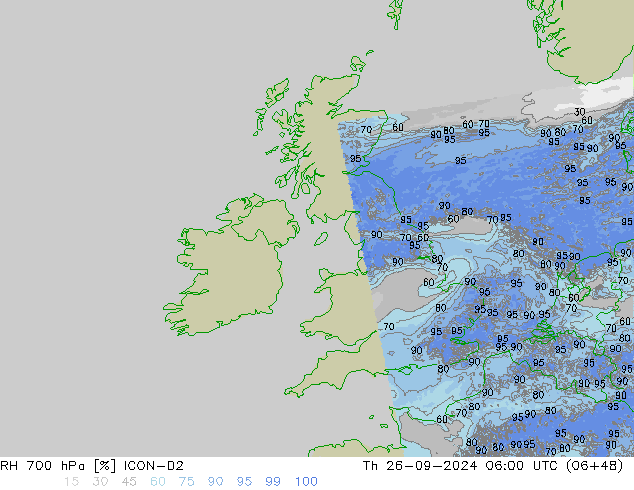 RH 700 hPa ICON-D2  26.09.2024 06 UTC