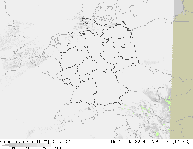 Bewolking (Totaal) ICON-D2 do 26.09.2024 12 UTC