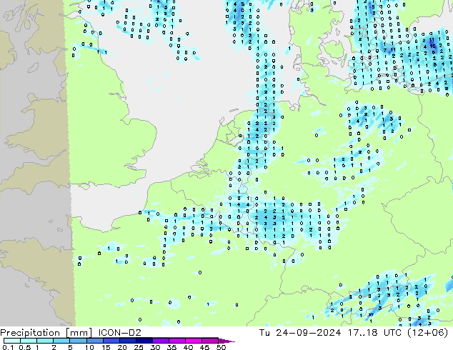 Niederschlag ICON-D2 Di 24.09.2024 18 UTC