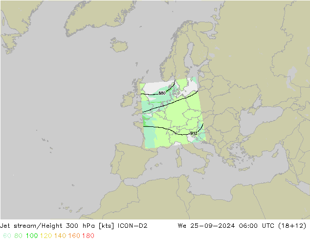 Jet Akımları ICON-D2 Çar 25.09.2024 06 UTC