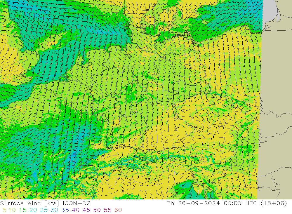 10 m ICON-D2  26.09.2024 00 UTC