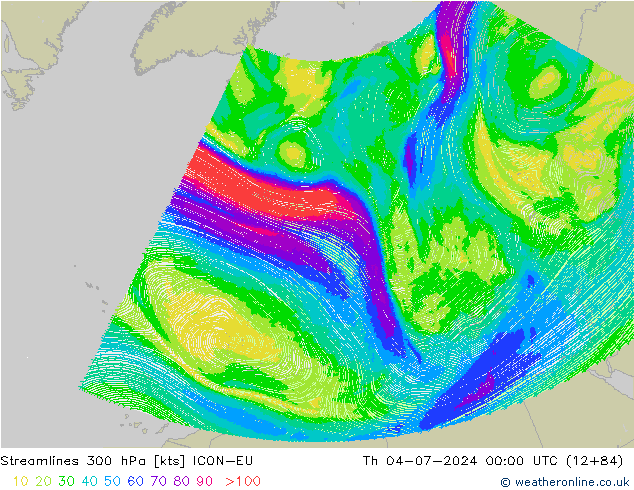 风 300 hPa ICON-EU 星期四 04.07.2024 00 UTC