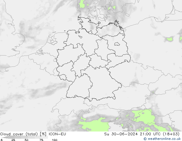 云 (总) ICON-EU 星期日 30.06.2024 21 UTC