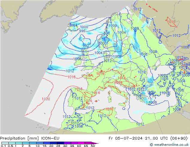 Neerslag ICON-EU vr 05.07.2024 00 UTC