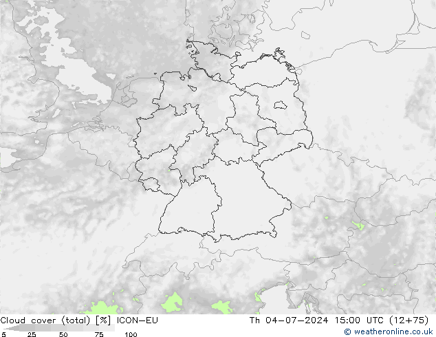 Bewolking (Totaal) ICON-EU do 04.07.2024 15 UTC