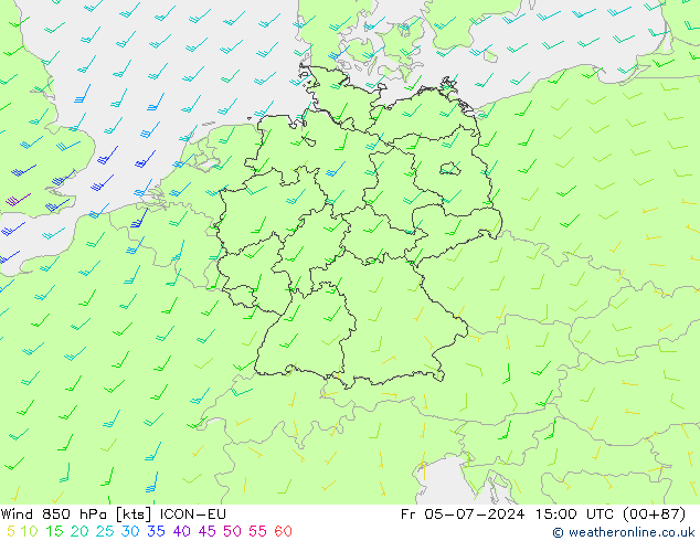 Wind 850 hPa ICON-EU vr 05.07.2024 15 UTC