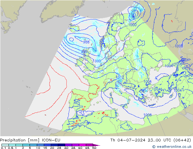 Neerslag ICON-EU do 04.07.2024 00 UTC