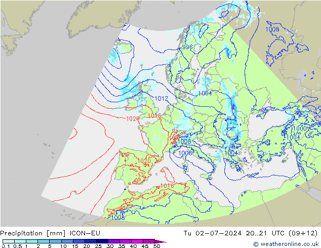 Neerslag ICON-EU di 02.07.2024 21 UTC