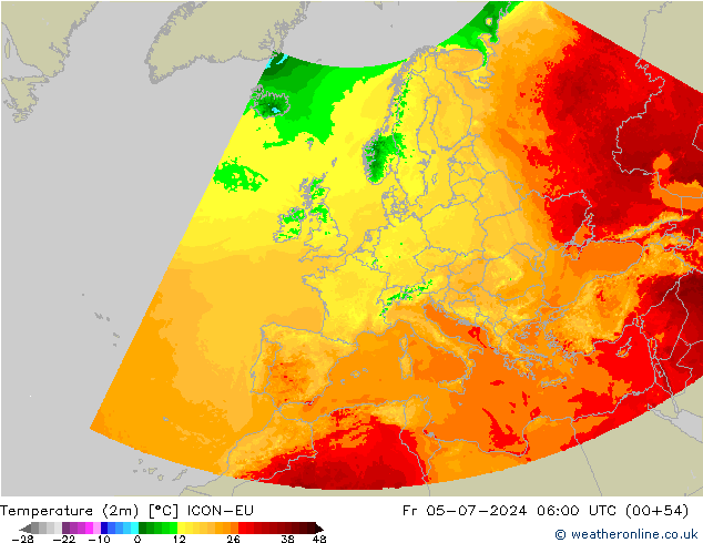 温度图 ICON-EU 星期五 05.07.2024 06 UTC