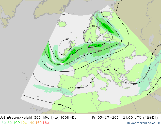 高速氣流 ICON-EU 星期五 05.07.2024 21 UTC
