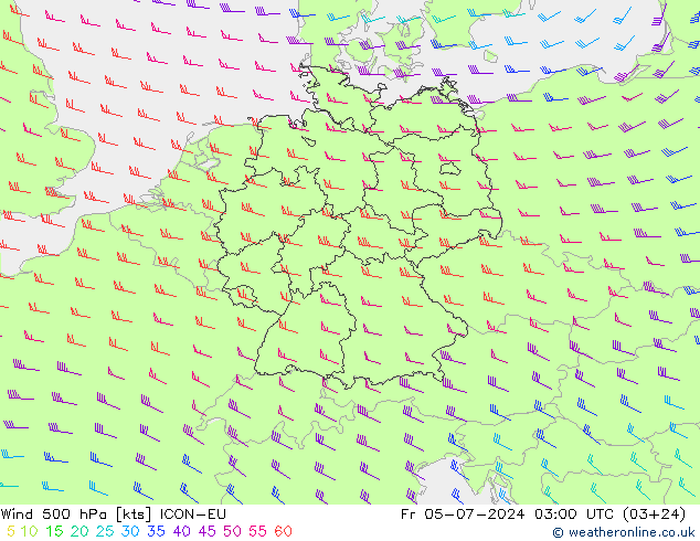 Wind 500 hPa ICON-EU vr 05.07.2024 03 UTC