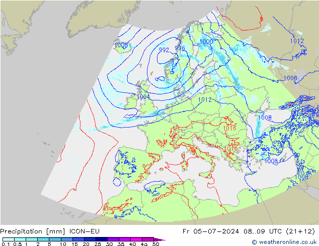 降水 ICON-EU 星期五 05.07.2024 09 UTC