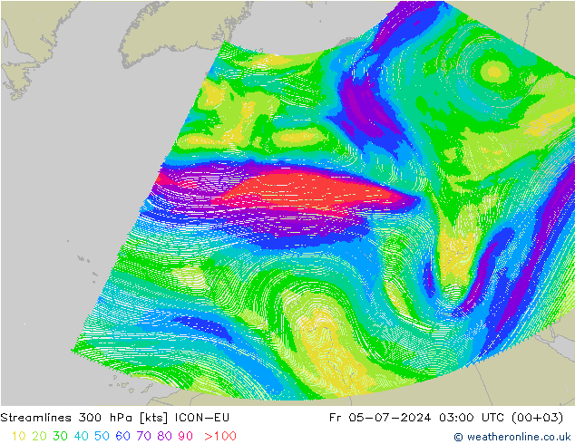 风 300 hPa ICON-EU 星期五 05.07.2024 03 UTC