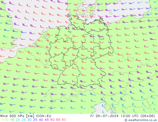 风 500 hPa ICON-EU 星期五 05.07.2024 12 UTC