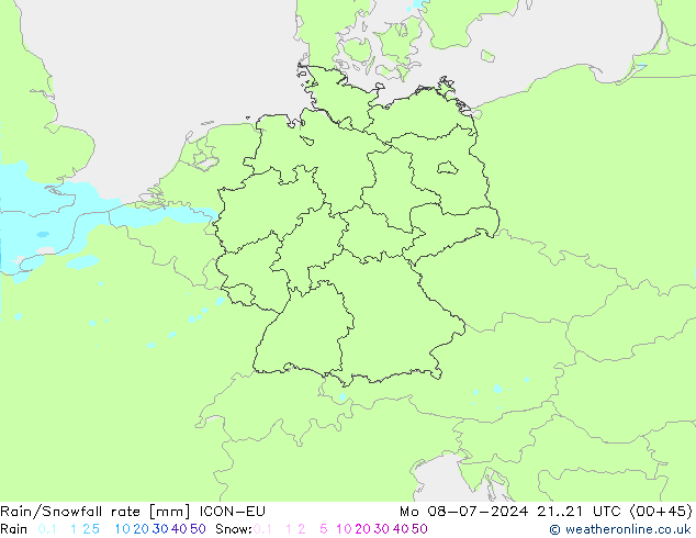 Regen/Sneeuwval ICON-EU ma 08.07.2024 21 UTC