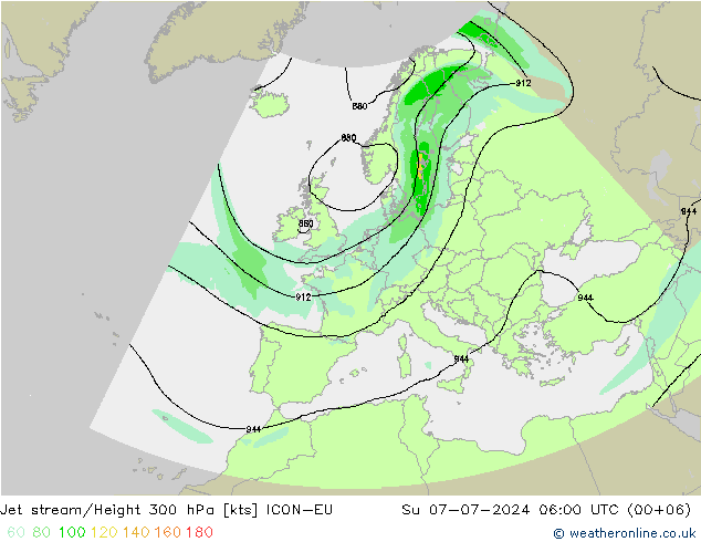 Straalstroom ICON-EU zo 07.07.2024 06 UTC