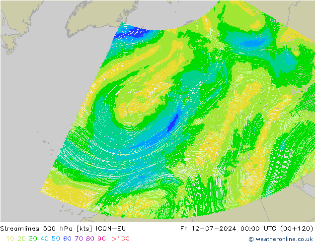 风 500 hPa ICON-EU 星期五 12.07.2024 00 UTC