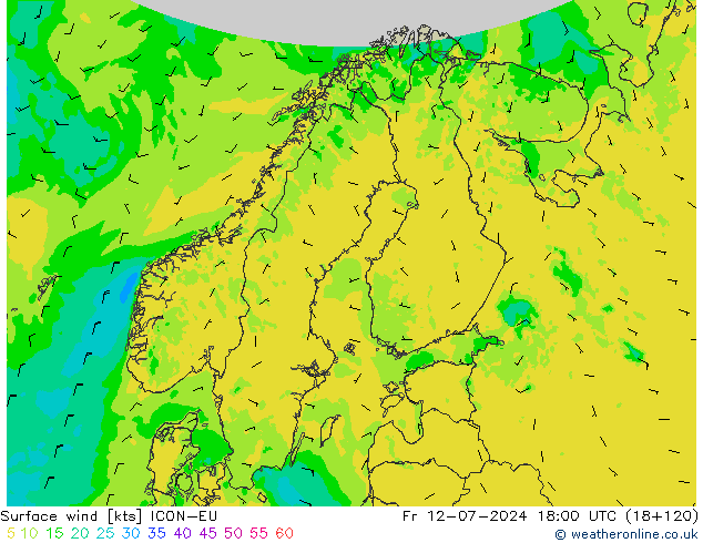 Wind 10 m ICON-EU vr 12.07.2024 18 UTC