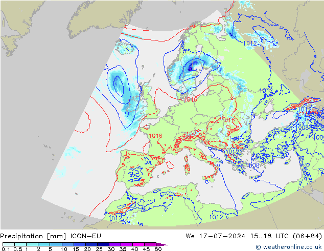 Neerslag ICON-EU wo 17.07.2024 18 UTC