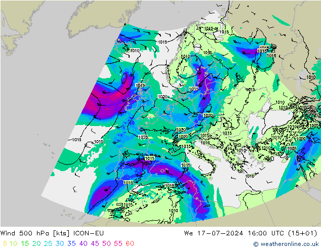 Wind 500 hPa ICON-EU wo 17.07.2024 16 UTC