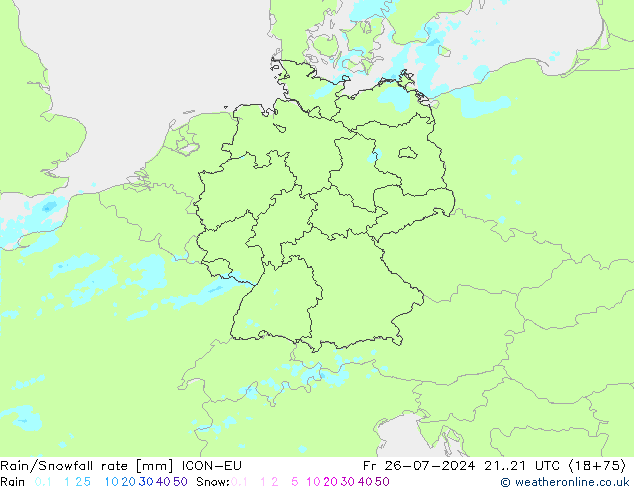 Regen/Sneeuwval ICON-EU vr 26.07.2024 21 UTC