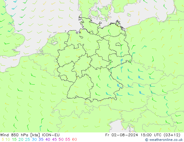 Wind 850 hPa ICON-EU vr 02.08.2024 15 UTC
