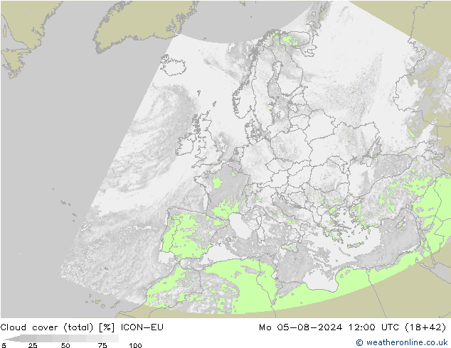 Bewolking (Totaal) ICON-EU ma 05.08.2024 12 UTC
