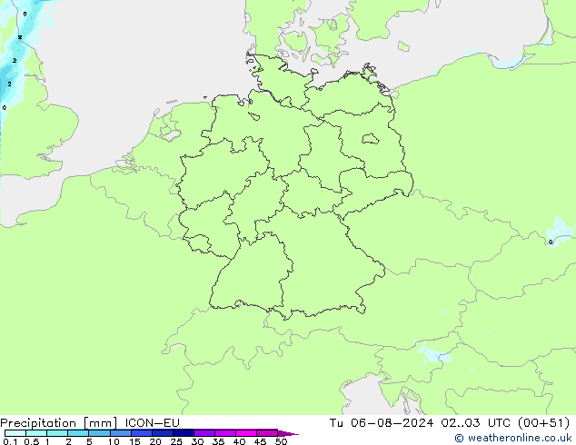 Neerslag ICON-EU di 06.08.2024 03 UTC