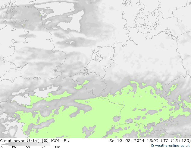云 (总) ICON-EU 星期六 10.08.2024 18 UTC