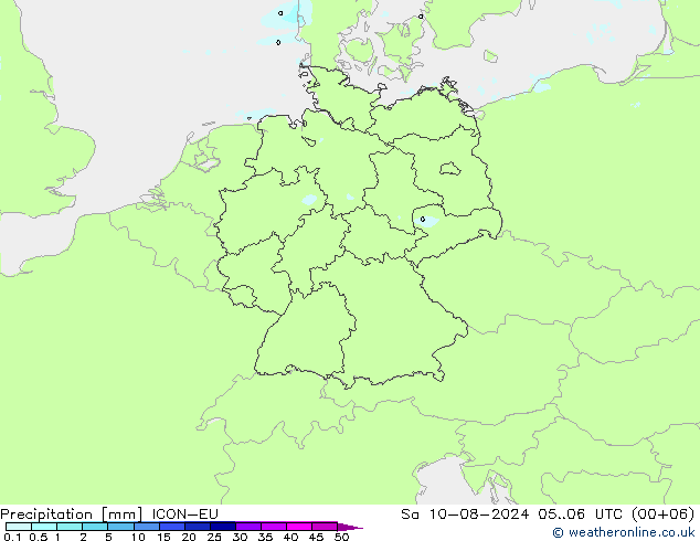 Neerslag ICON-EU za 10.08.2024 06 UTC