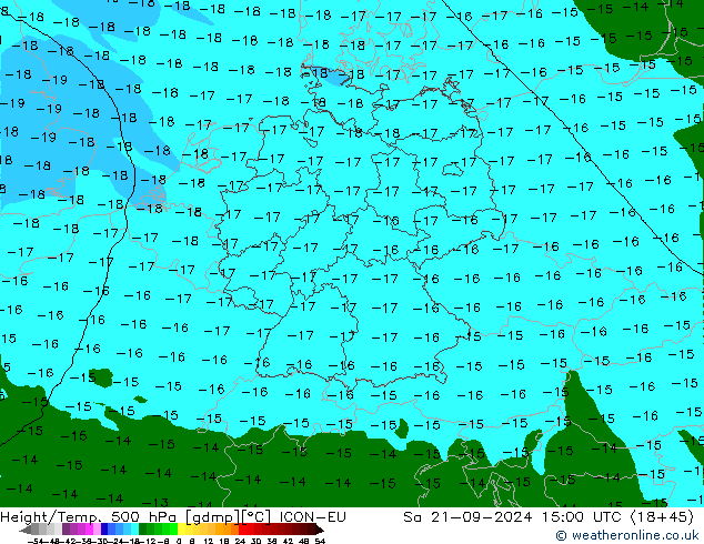 Height/Temp. 500 hPa ICON-EU  21.09.2024 15 UTC