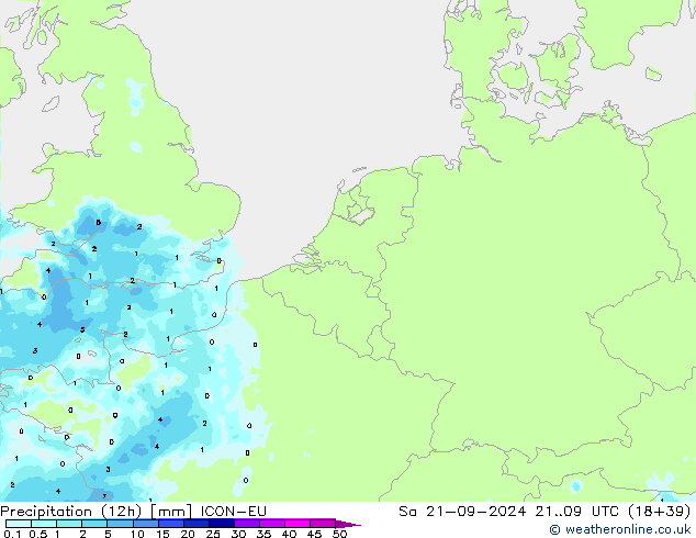 Nied. akkumuliert (12Std) ICON-EU Sa 21.09.2024 09 UTC