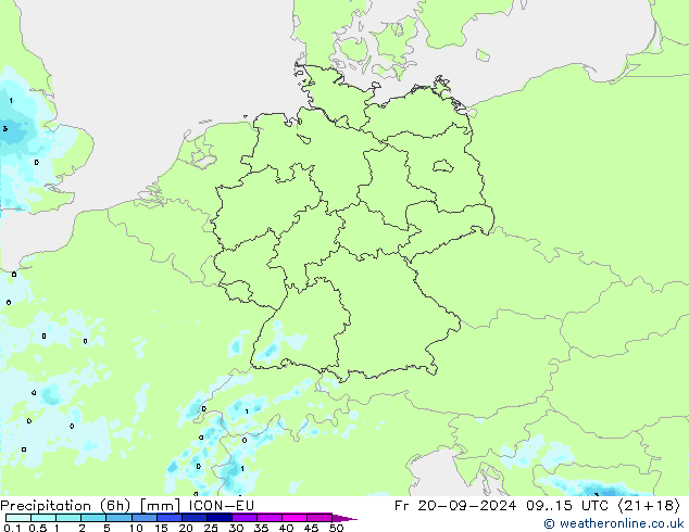 Nied. akkumuliert (6Std) ICON-EU Fr 20.09.2024 15 UTC