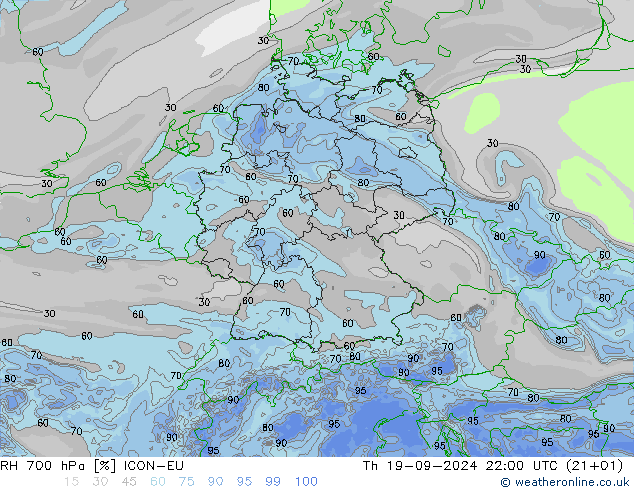 RV 700 hPa ICON-EU do 19.09.2024 22 UTC