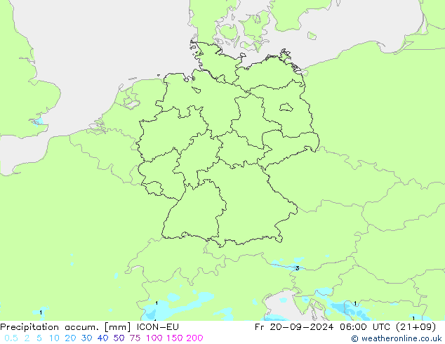 Precipitation accum. ICON-EU  20.09.2024 06 UTC