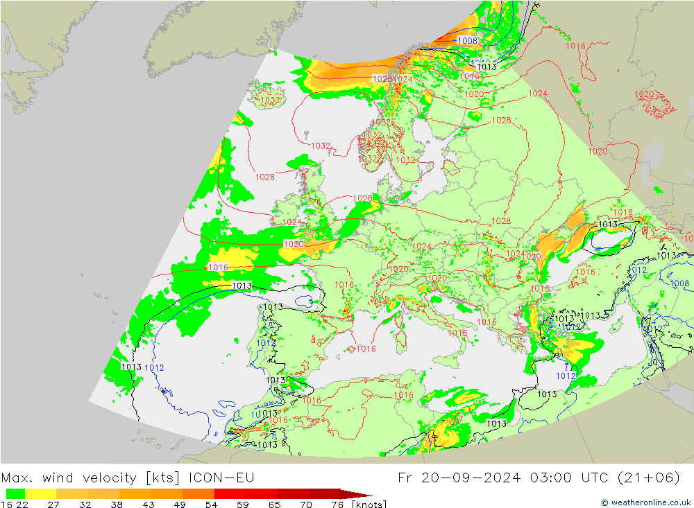 Windböen ICON-EU Fr 20.09.2024 03 UTC