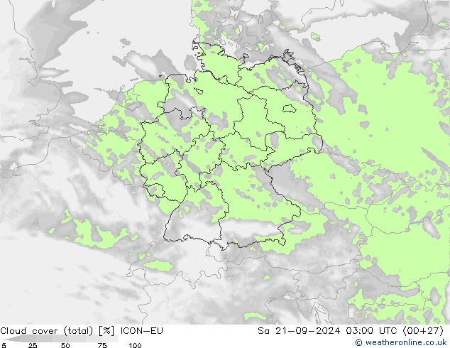 облака (сумма) ICON-EU сб 21.09.2024 03 UTC