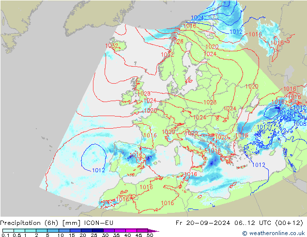 Nied. akkumuliert (6Std) ICON-EU Fr 20.09.2024 12 UTC