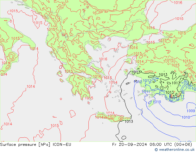 Bodendruck ICON-EU Fr 20.09.2024 06 UTC