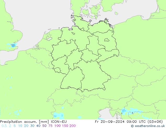 Nied. akkumuliert ICON-EU Fr 20.09.2024 09 UTC