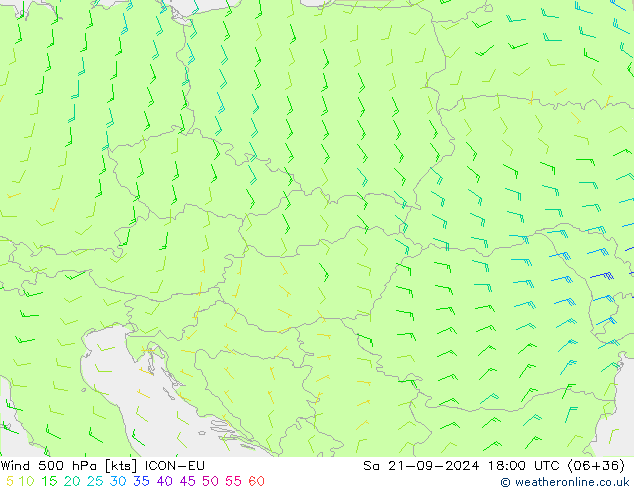 Wind 500 hPa ICON-EU So 21.09.2024 18 UTC