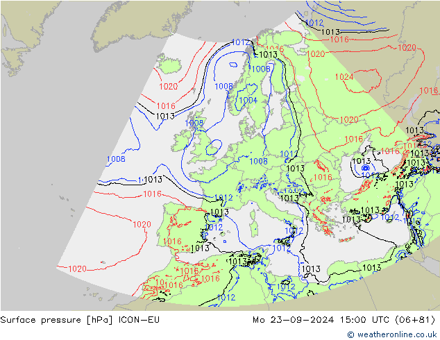 Bodendruck ICON-EU Mo 23.09.2024 15 UTC