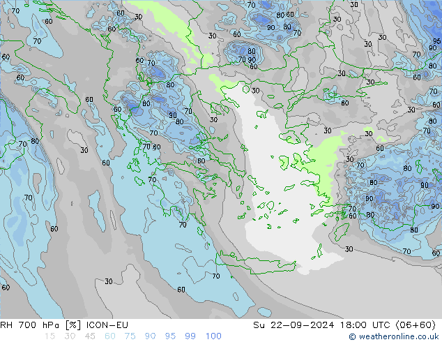 RH 700 hPa ICON-EU Ne 22.09.2024 18 UTC