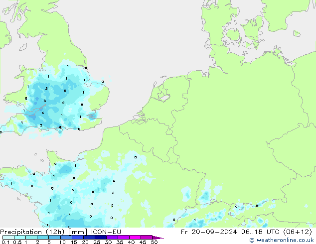 Nied. akkumuliert (12Std) ICON-EU Fr 20.09.2024 18 UTC