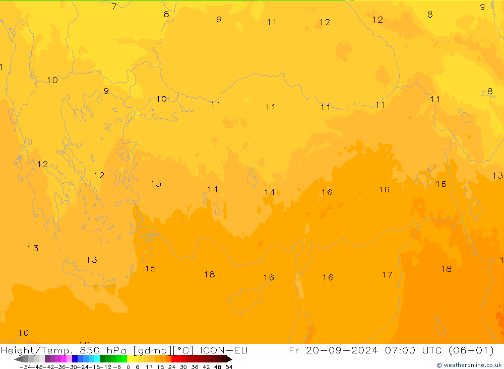 Height/Temp. 850 hPa ICON-EU Sex 20.09.2024 07 UTC