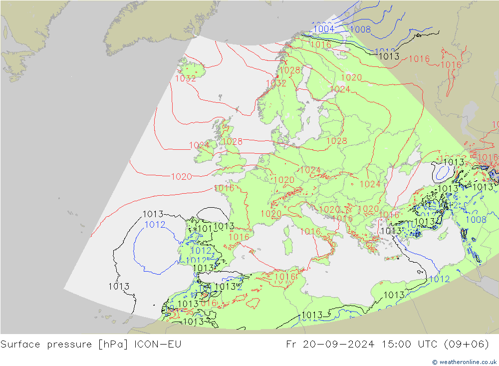 Bodendruck ICON-EU Fr 20.09.2024 15 UTC